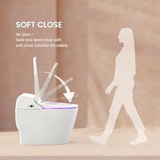 VOVO STYLEMENT TCB-8100W Smart Toilet for bathrooms, Elongated One Piece Toilet, 1.12 GPF, Auto Dual Flush, ADA Chair Height, Heated Seat, Made in Korea