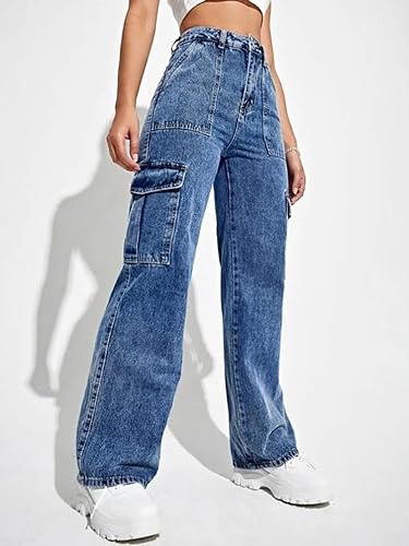 Image of KOTTY High Waist Wide Fit Jeans - Women's Relaxed Denim with Wide Leg