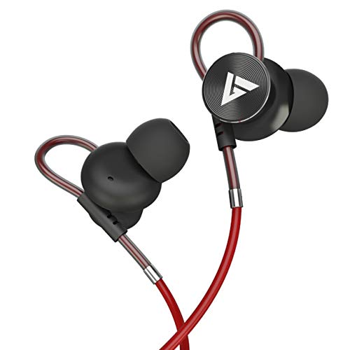 Image of Boult Audio Bassbuds Loop Wired in Ear Earphones with Mic with 12Mm Powerful Driver for Extra Bass with Customizable Ear Loop (Red)