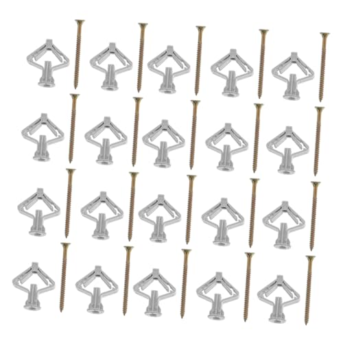 Alipis Plastic Steel Butterfly Screws 50 Pack Drywall Anchors Easy Installation Wall Anchors for Home Office Heavy Duty Wall Mounting