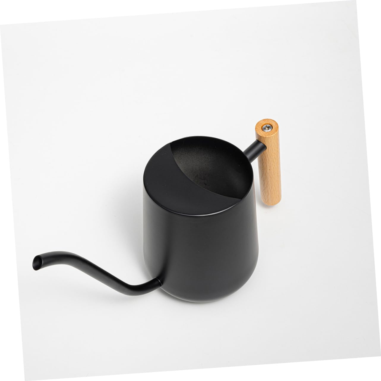 1000ml Annaffiatoio Manico in Legno in Acciaio Inox Nero
