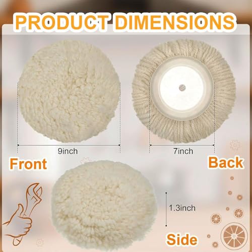 Image of MLD Wool Hook & Loop Grip Buffing Pad for Compound Cutting & Polishing - Fits Automotive Car Detailing Polisher Sanders - Polish Auto Paint CPBP-101 (7 inch) Pack of -1