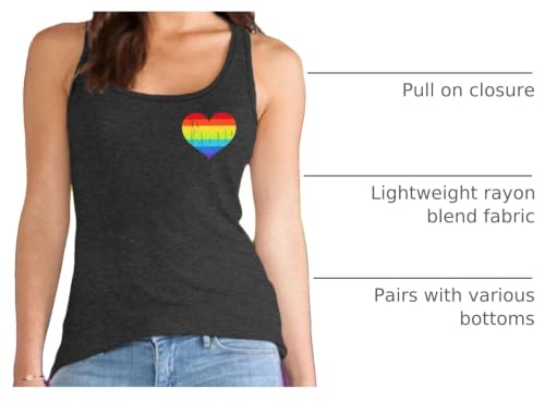 Image of Ithalt Pride Tank Top for Women LGBT Rainbow Flag Shirt Love Heart Graphic Tee Lesbian Gay Pride Sleeveless Vest