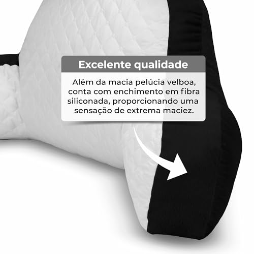 Almofada De Descanso Multiuso Travesseiro Lombar Ergonômica (PRETO)