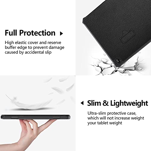 E Net-Case Case For Lenovo Tab M10 (3Rd Gen) 10.1 Inch Multi-Angle Viewing Soft Tpu Back Auto Wake/Sleep Cover For Lenovo Tab M10 10.1" Tablet 2022 Release (Black) #TOP3