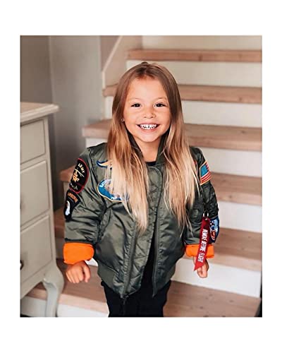 CORIRESHA Kids Bomber Jacket Full Zip Badge Thermal Jacket with Pockets4