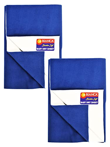 Image of BIANCA Soft Bamboo Baby Dry Sheet, Mattress Protector -2pc Medium (smartdry) | Waterproof & Breathable Anti Bacterial | Baby Dry Sheet & Mattress Protector. Smart Dry-Royal Blue