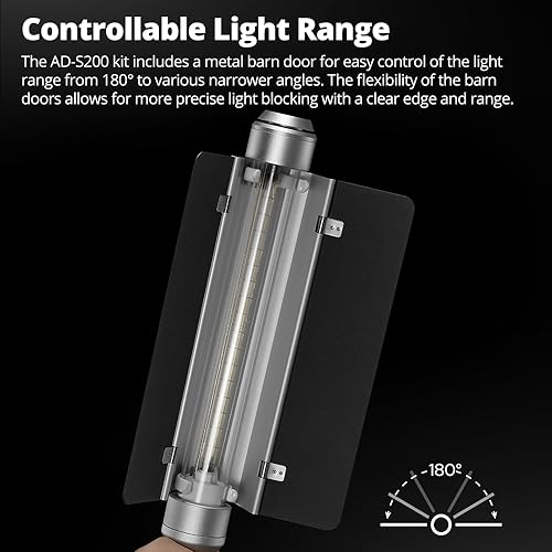 Godox AD-S200 Stick Flash Head for AD200/AD200Pro/AD200ProII, 200Ws 5800K Bare Bulb, 360° Transparent Tube, Direct Light, Compact, Consistent Color Temp for Studio & Location by GODOX - Image 7