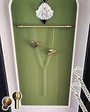 Oracra Colgar Cuadros Kit de Riel para Cuadros con Molduras y Cadenas de Latón, Riel para Exhibir Arte en Oro Antiguo con Tapa Final, Riel para Colgar Cuadros en Paredes Escolares(150cm/59in/5ft)