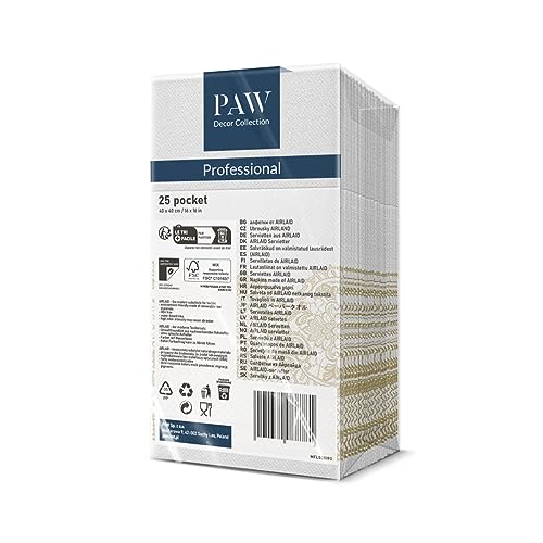 Miniatura 4 de Paw - Servilletas Papel Airlaid 1 8 Pocket I Servilletas De Tela I Adornos, Oro - Textura De La Tela I Perfecta Para Las Ocasiones Importantes. I Color: Royal Lace Gold