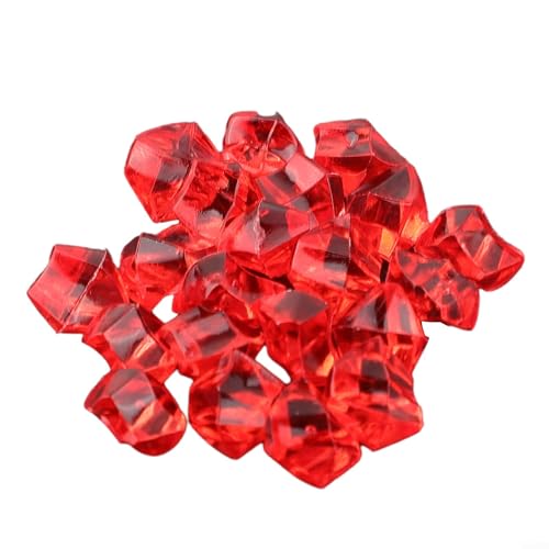 Granuli di pietra acrilica per uso decorativo in vasi, acquari e ambienti di eventi, 200 pezzi (rosso)