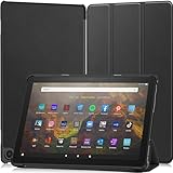 FOR Fire HD 10 10インチ (2023年発売) のケース タブレット ケース 新型 FOR Fire HD 10 10インチ (2023年発売) のカバー スタンド機能付き 保護ケース 三つ折 マグレット開閉式 薄型 超軽量 全面保護型 FOR Fire HD 10 2023のスマートケース PCduoduo (ブラック)