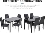 HCY Ensemble de tables à manger Chaises à dîner 4 avec table de cuisine Ensemble de table pour petits espaces Accueil Meubles Dinette Set Table rectangulaire, Noir