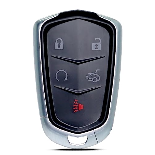 SUPALAND Key Fob Shell Case Replacement Fits for Cadillac ATS ATS-v CTS CT6 XTS XT5 XT4 XT6 SRX 2014 2015 2016 2017 2018 2019 2020 2021 Keyless Entry Remote Control 5btn Pad Cover