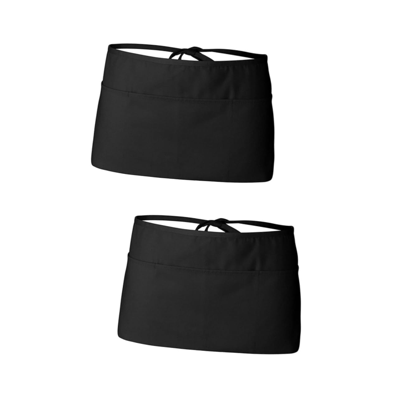 SOLUSTRE 2pcs Three-pocket Half Apron Three-pocket Apron Waiter Apron Bartender Apron Housewarming Apron Restaurant Apron Waist Short Apron Carpenter Apron Carpenters Apron Black Polyester