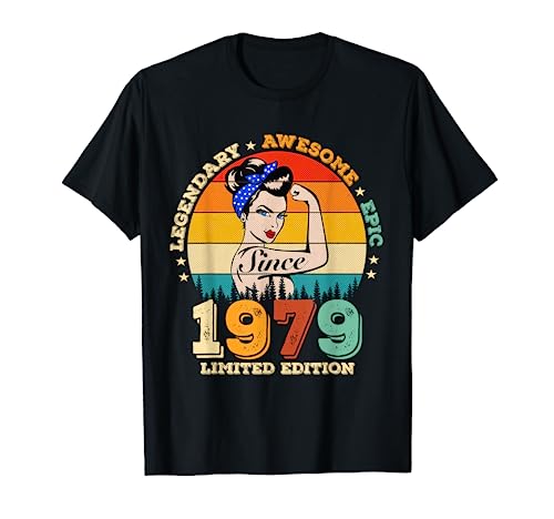43 Años Legendario Desde 1979 Impresionantes Mujeres 43 Cumpleaños Camiseta