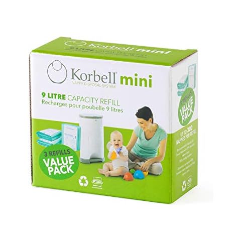 Korbell 9L Nappy Bin Disposable Liners, Pack of 3 Cover