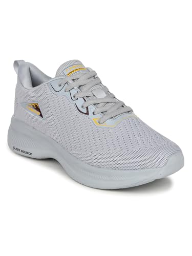 Image of ABROS Mens Inter Ceptor-3 ASSG2005 Sports Shoes L.Grey /Mustard 6UK
