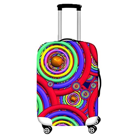 Hiseng Luggage Cover Suitcase Cover Personalised Elastic Trolley Protector Premium Elasticated Washable Outdoor Travel Trolley Case for Small, Medium or Large (Kaleidoscope,XL (30-32inch)) Cover