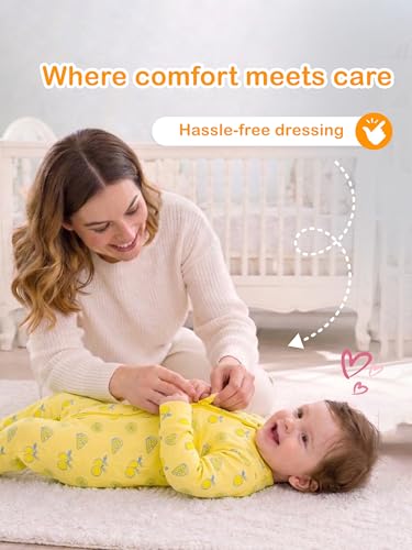 Image of Kidbea Organic Cotton Unisex Baby Romper Soft Breathable Full Sleeve Zipper Footed Bodysuit for Newborn & Infant Kids Sleepwear