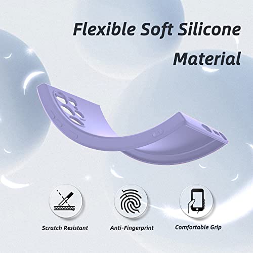 Image of DIZORO Microfiber Candy Case Compatible for Samsung Galaxy S22 Ultra Shockproof Slim Back Cover Liquid Silicone Bumper Camera Protective Phone Cover (Purple)