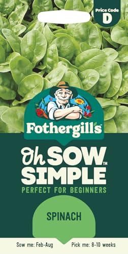 Fothergills Oh Sow Simple Spinach Vegetable Seeds Sow: FebAug Green