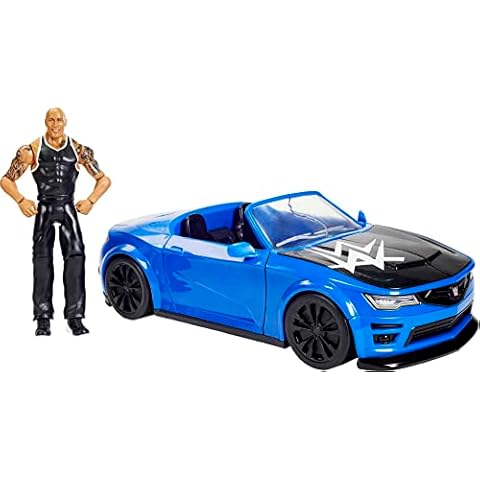 WWE Wrekkin’ Slam-Mobile Vehicle with Rolling Wheels & 8 Breakable Parts & 6-Inch/15.24 cm The Rock Basic Action Figure, Gift for Ages 6 Years+ - GYV51 Cover