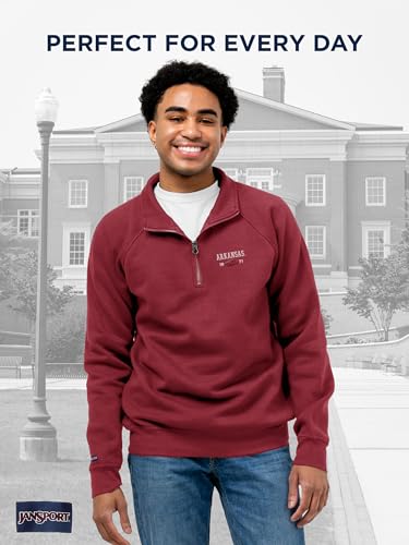 Image of JanSport Unisex Adult NCAA Officially Licensed Rival Long Sleeve Stand-Up Collar Quarter Zip Sweatshirt