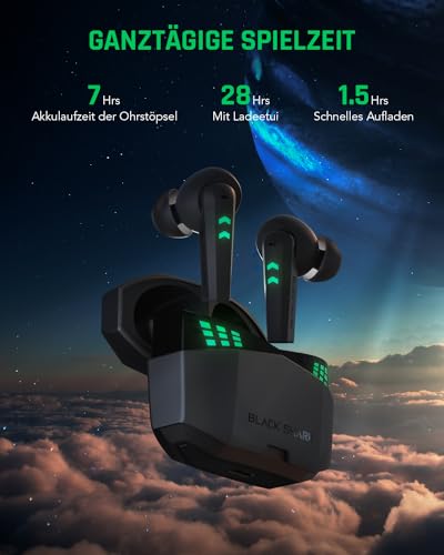 Wasserdichte Black Shark Bluetooth Kopfhörer für Gaming