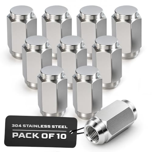 MIGHTY FASTENERS Acorn Lug Nuts 1/2-20 Thread 304 Stainless Steel Electropolished for Improved Corrosion Resistance - Ideal for Trailer Wheels - 10 Units