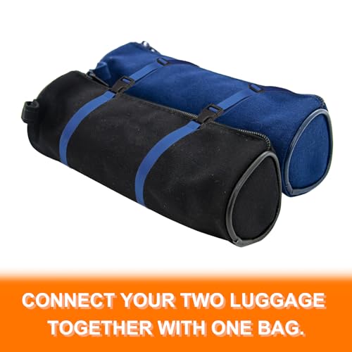Image of HARFINGTON 2pcs Luggage Straps 1 inch x 118 inch Utility Multi-Purpose Luggage Connector Strap Nylon Adjustable Suitcase Belt with Buckle for Travel Outdoor Bag Luggage Packing Accessories, Blue