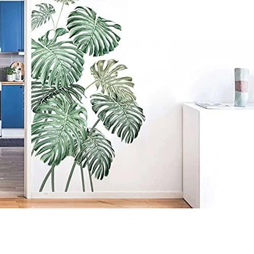 Adesivo Da Parete Con Pianta Verde Adesivo Da Parete Con Foglia Di Palma Tropicale Fai Da Te Peony Rose Beach Pittura Murale Con Decalcomania Di Arte Moderna