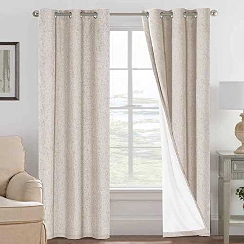 H.VERSAILTEX Blackout Linen Curtains, 100% Bl...