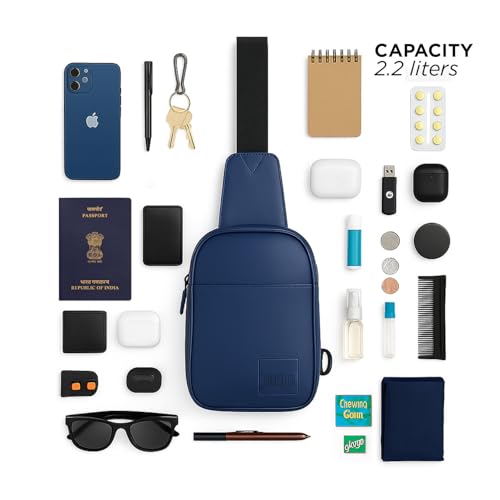 Image of COUNSELOR Sling Bag for Men, Vegan Leather Crossbody Chest Bag, One Shoulder Side Bag, Adjustable Strap, Zipper Closure, Multiple Compartment, Lightweight Stylish Bag for Daily Commute, KIRO