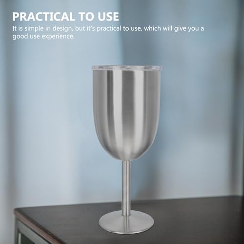 Copa de vino de acero inoxidable 304 Didiseaon con diseño elegante y doble pared térmica 6