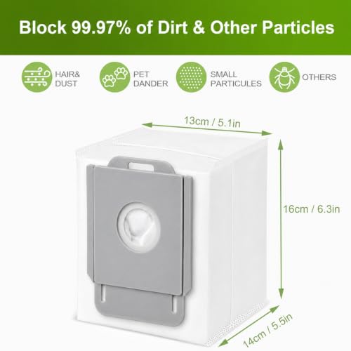 Image of KGC 12 Pack Vacuum Bags for iRobot Roomba is j Series Robot Vacuum | Replacement Bags Fits i1+,i3+,i4+,i6+j6+,i7+j7+,i8+,s9+,Multi-Layer Filtration Disposable Dust Bags