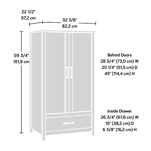 Image of Sauder Cannery Bridge Armoire, L: 32.36 inch x W: 22.52 inch x H: 59.80 inch, Sindoori Mango Finish