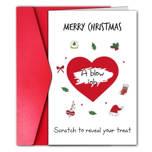 GYYsweetus Scratch Off Christmas Card for Men, Funny Christmas Card for Boyfriend Husband Him,...