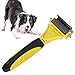 JOROBURO Pet Undercoat Rake, Stainless Steel Removing Tangles and Knots 2 Sided Dematting Comb, Dog Dematting Undercoat Rake Comb Safe Grooming Tool for Dogs and Cats