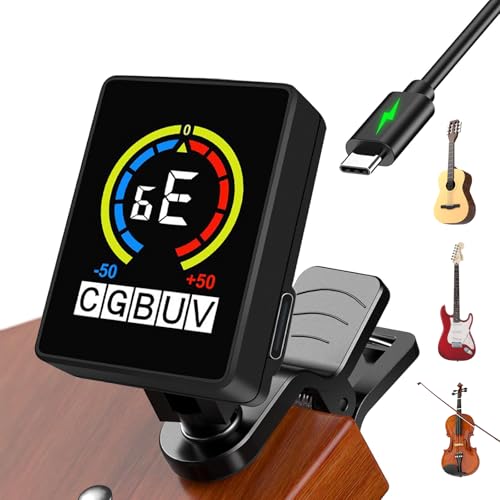 Afinador de Guitarra, Afinador para Guitarra Eléctrica con Pantalla HD, Recargable,440Hz,Afinador de...