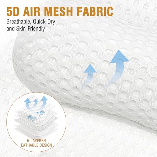 Image of SZXYX Bath Pillows for Tub,Ergonomic Bathtub Spa Bath Pillow 5D Air Mesh Bathtub Headrest with Neck & Back Support Suitable for All Bathtubs, Hot Tubs, and Home Spa Baths