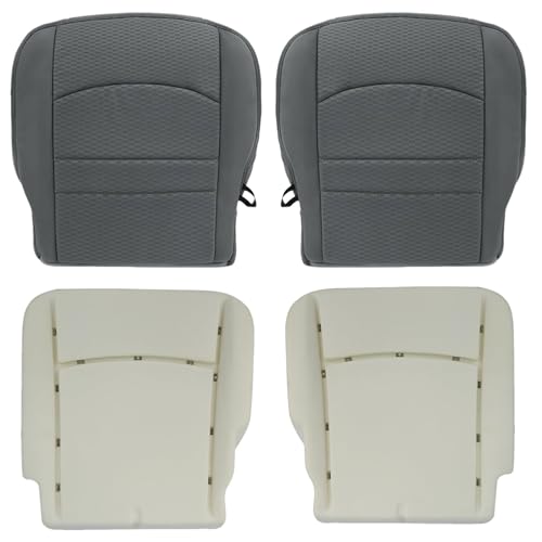 SecosAutoparts Driver & Passenger Side Bottom & Top Lean Back & Foam Cushion Replacement Cloth Seat Cover Gray Compatible with Dodge Ram 1500 2500 3500 4500 5500 2013 2014 2015 2016 2017 2018 by SecosAutoparts - Used condition - Image 2