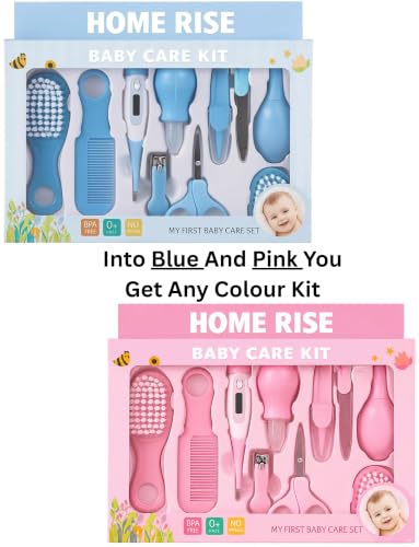 Image of Baby Care & Grooming Kit for Newborns - 20-in-1 Portable Manicure & Healthcare Set with Nail, Hair, Thermometer | Essential Nursery Accessories for Infants & Toddlers (0-36 Months) -10 PCS Diaper bags Blue Or Pink Multicolour