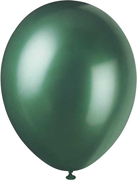 Mr Gadget's SolutionsDark Green Party Balloons- 12'' Latex Crystal Balloons, Pack of 50