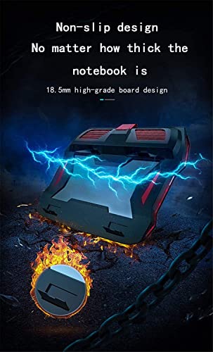 Base refrigeradora para laptop de 17,3 pulgadas con doble ventilador, filtro de polvo, anillo de goma flexible, luces multicolor y flujo de aire potente (versión arcoíris) miniatura 3