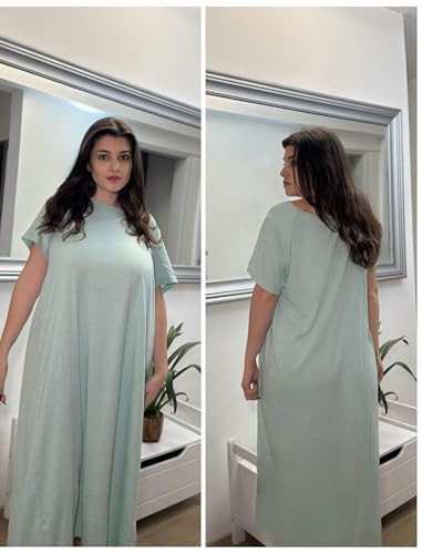 Image of Deyeek Hospital Gowns for Women Labor Delivery Shoulder Surgery Dress Adaptive Clothing Night Robes for Elderly Plus Size