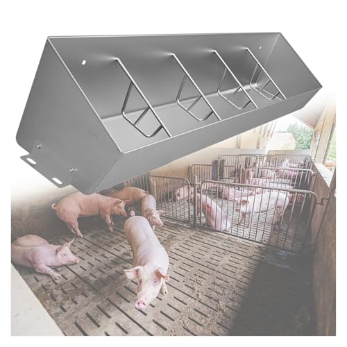 Mangeoire pour bétail et porcs longue de 120 à 200 cm avec 4 à 7 compartiments fixes