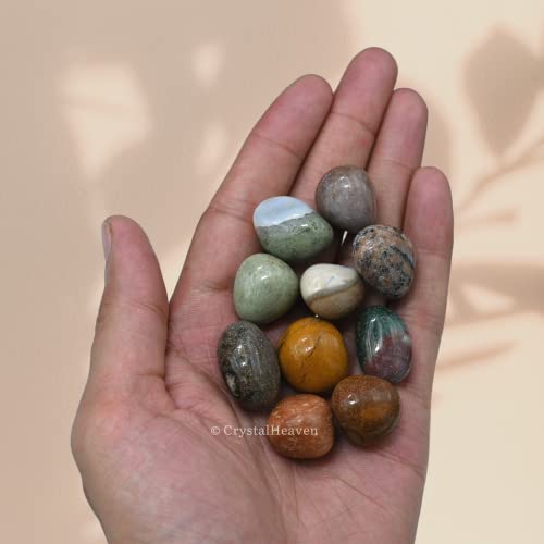 Image of Certified Fancy Jasper Crystal Healing Tumbled Stone, Natural Polished Crystals for DIY Crafts, Manifestation, Meditation, Pooja Feng Shui and Reiki Healing (30 Grams)