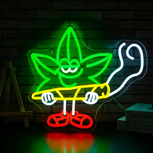 Image of Leaf Neon Sign Led Neon Lights Neon Signs for Wall Decor Light Up Sign for Birthday Party Club Gift