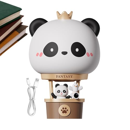 Panda Night Light, Panda Hot Air Balloon Lamp, Table Lamp for Bedroom, 3-Gear Dimmable Lamp, Rechargeable Atmosphere Light, Bedr